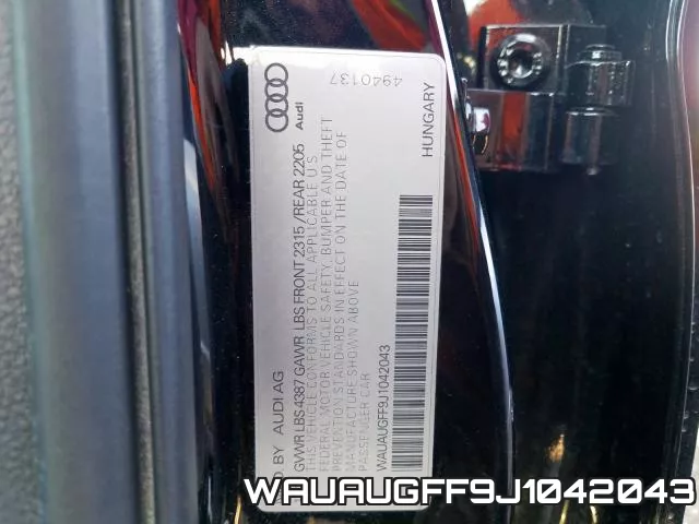 WAUAUGFF9J1042043 фото 2