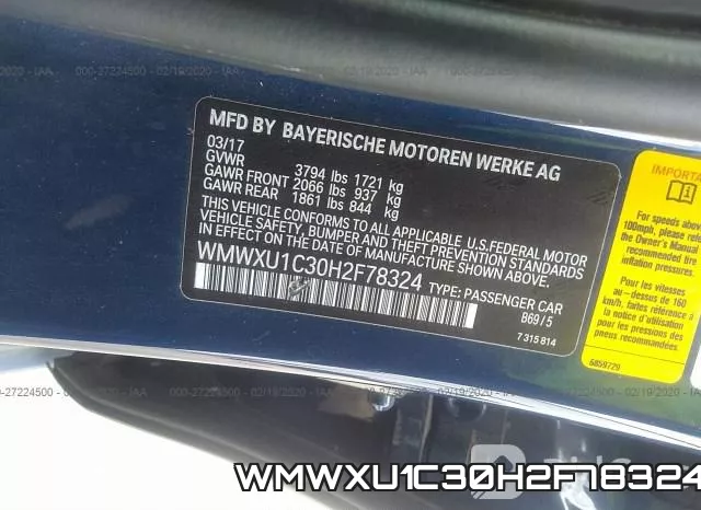 WMWXU1C30H2F78324 фото 10