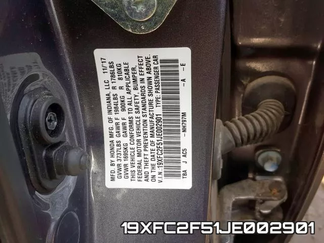19XFC2F51JE002901 фото 2