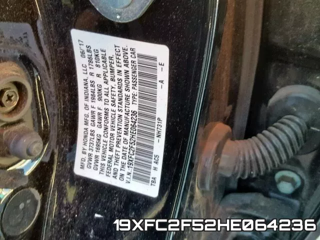 19XFC2F52HE064236 фото 2