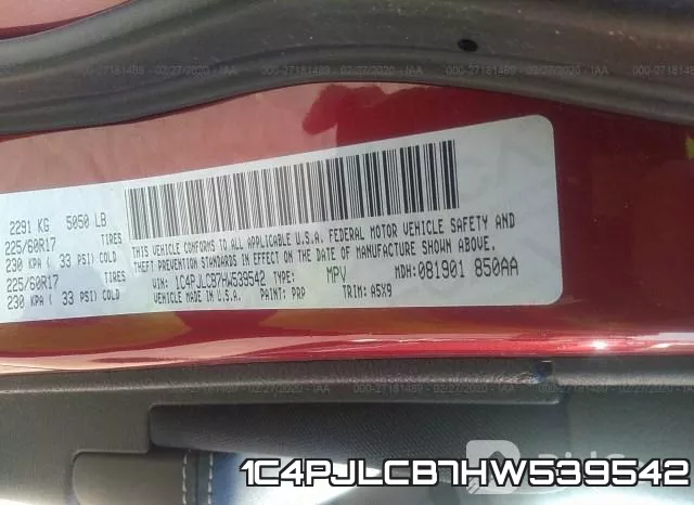 1C4PJLCB7HW539542 фото 10