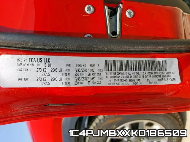 1C4PJMBXXKD186509 фото 2