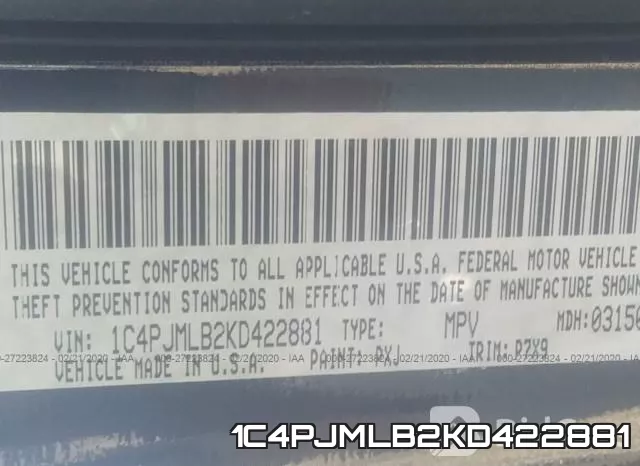 1C4PJMLB2KD422881 фото 10