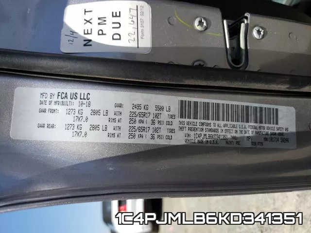 1C4PJMLB6KD341351 фото 2
