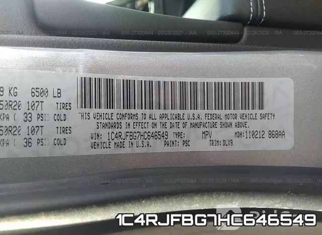 1C4RJFBG7HC646549 фото 10