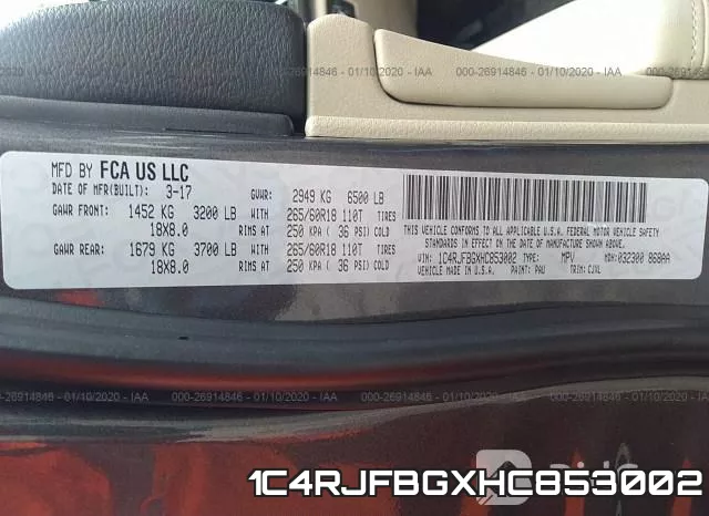 1C4RJFBGXHC853002 фото 10