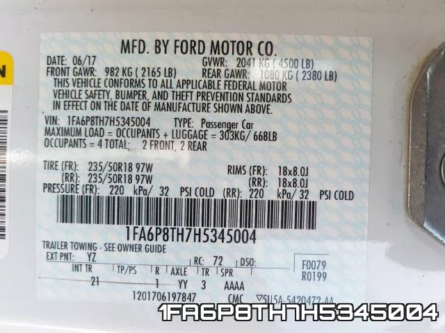 1FA6P8TH7H5345004 фото 2