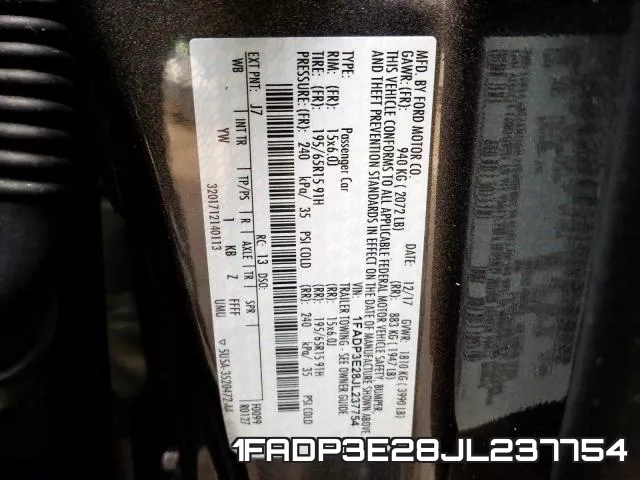 1FADP3E28JL237754 фото 2