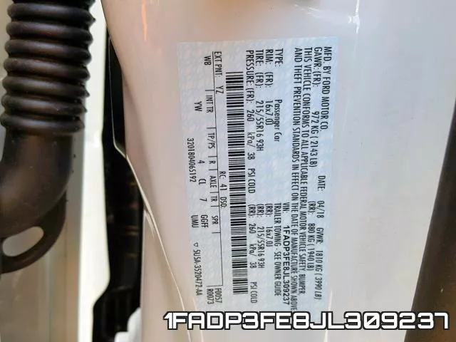 1FADP3FE8JL309237 фото 2
