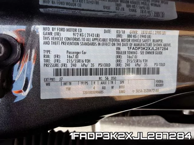 1FADP3K2XJL287284 фото 2
