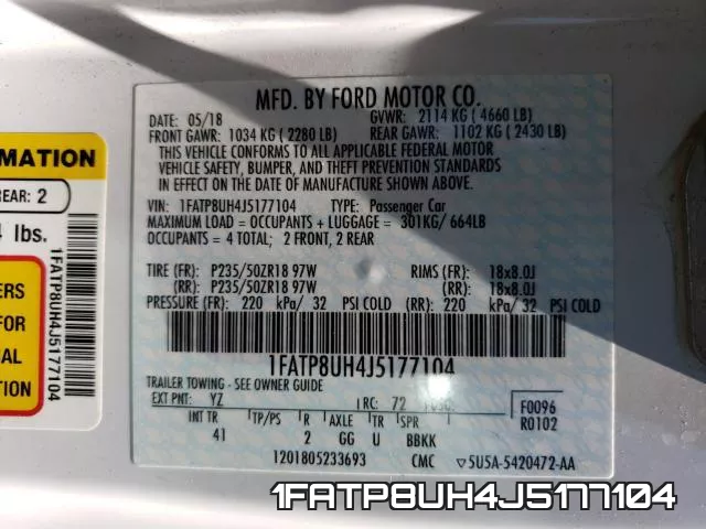 1FATP8UH4J5177104 фото 2