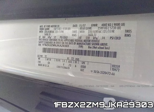 1FBZX2ZM9JKA29303 фото 10