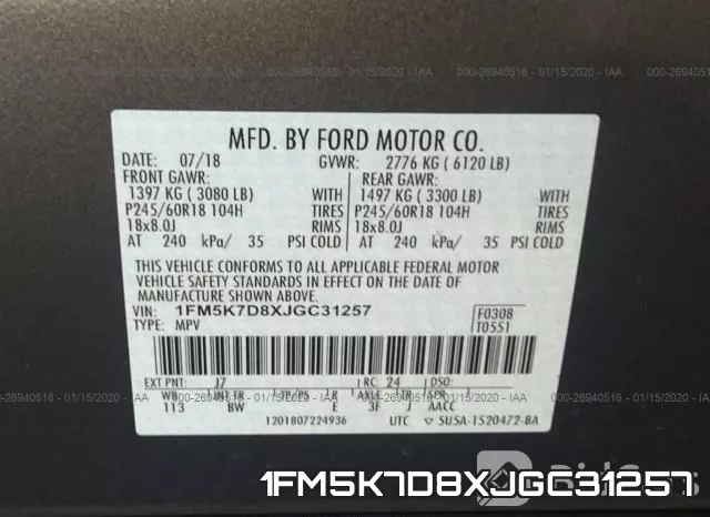 1FM5K7D8XJGC31257 фото 10