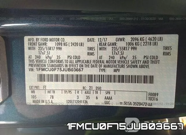 1FMCU0F75JUB03667 фото 10