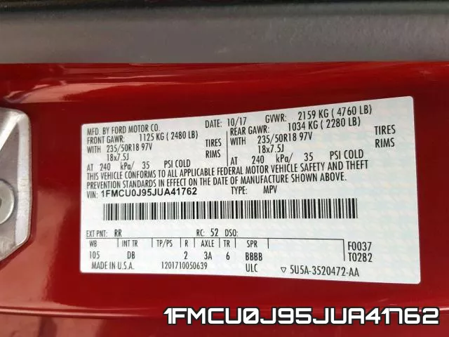 1FMCU0J95JUA41762 фото 2