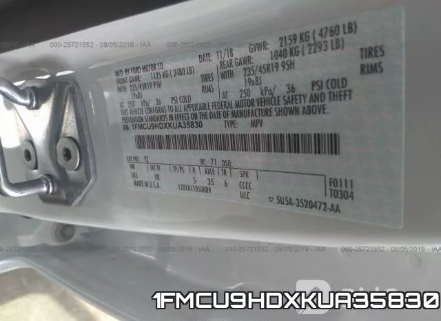 1FMCU9HDXKUA35830 фото 10