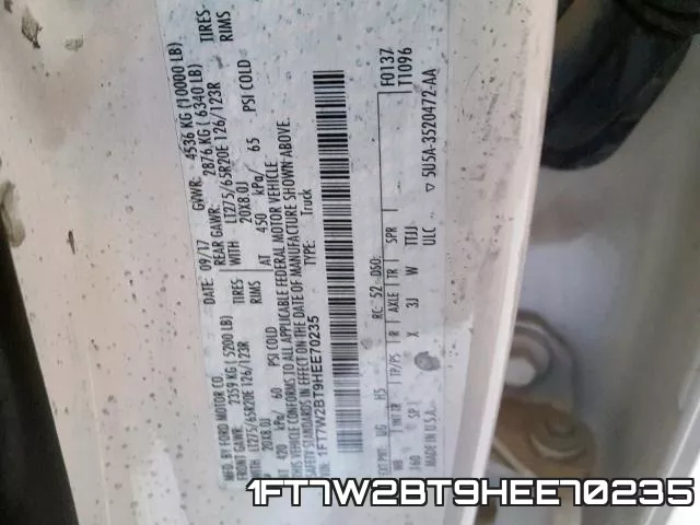 1FT7W2BT9HEE70235 фото 2