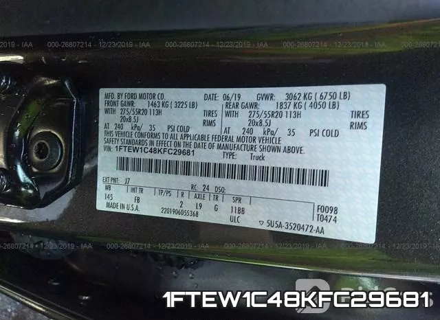 1FTEW1C48KFC29681 фото 10