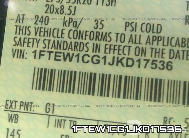 1FTEW1CG1JKD17536 фото 10