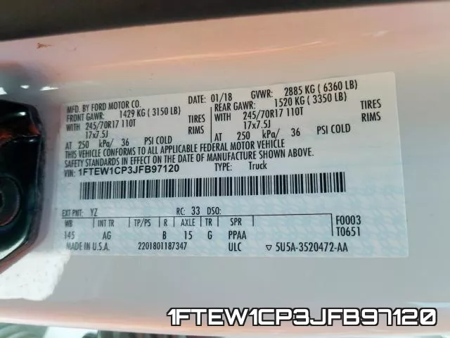 1FTEW1CP3JFB97120 фото 2