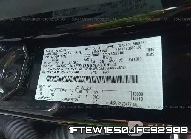 1FTEW1E50JFC92388 фото 10