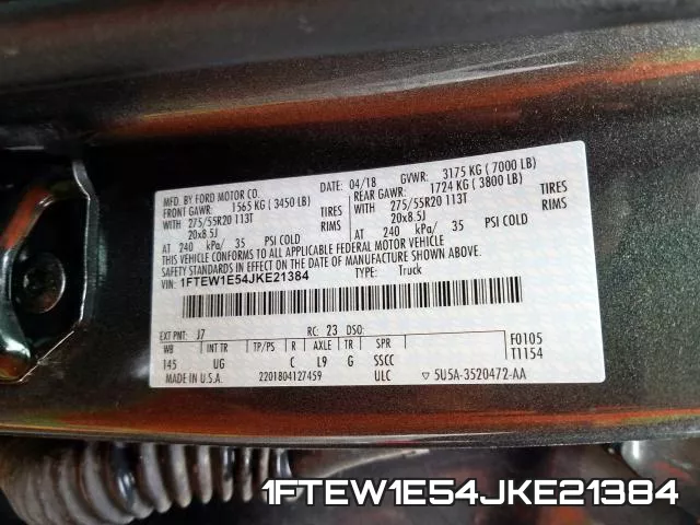 1FTEW1E54JKE21384 фото 2