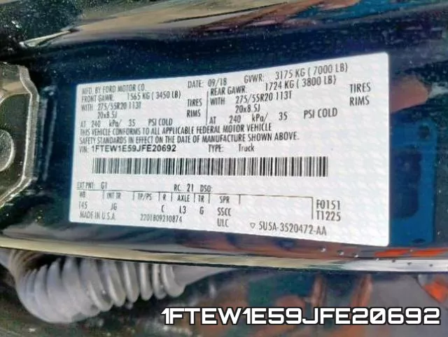 1FTEW1E59JFE20692 фото 2