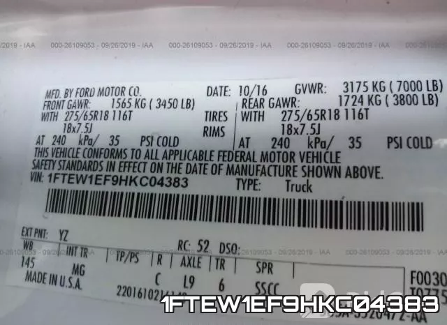 1FTEW1EF9HKC04383 фото 10