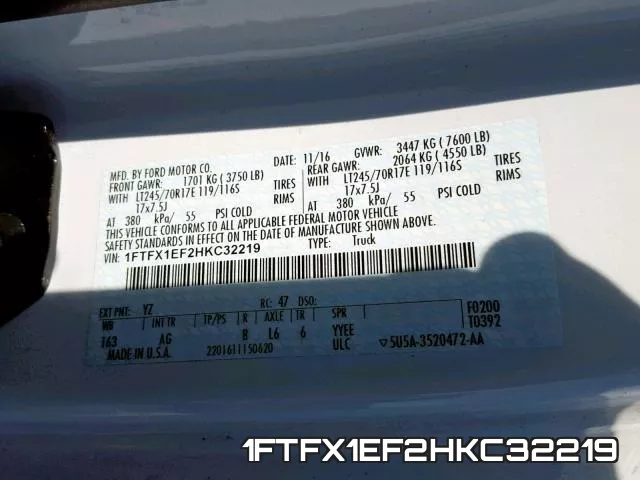1FTFX1EF2HKC32219 фото 2