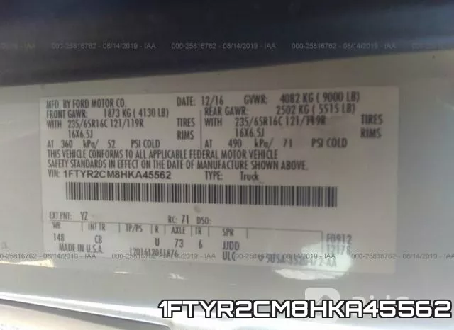 1FTYR2CM8HKA45562 фото 10