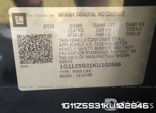 1G11Z5S31KU102846 фото 10