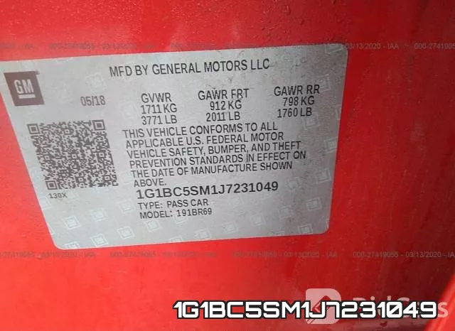 1G1BC5SM1J7231049 фото 10
