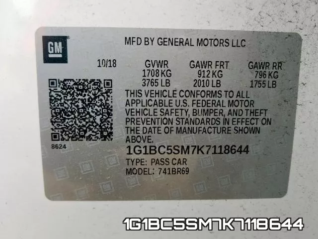 1G1BC5SM7K7118644 фото 2