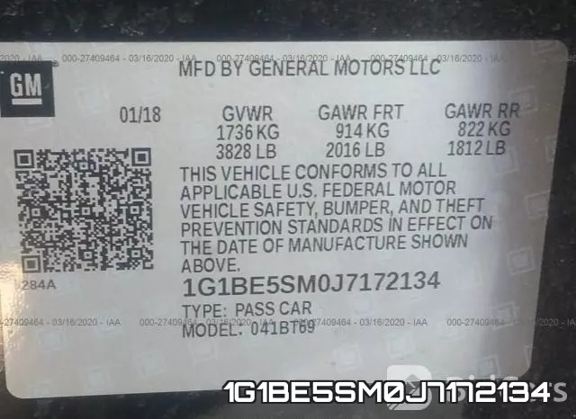 1G1BE5SM0J7172134 фото 10