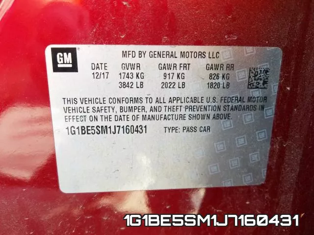 1G1BE5SM1J7160431 фото 2