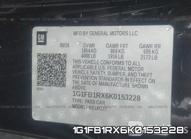1G1FB1RX6K0153228 фото 10