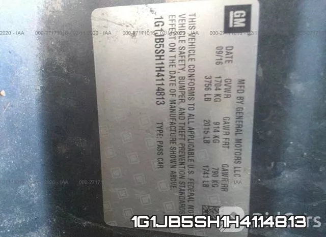 1G1JB5SH1H4114813 фото 10