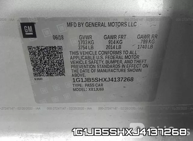 1G1JB5SHXJ4137268 фото 10
