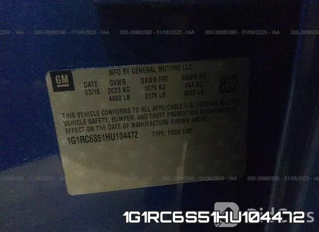 1G1RC6S51HU104472 фото 10