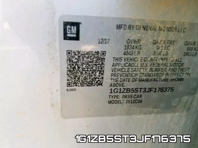 1G1ZB5ST3JF176375 фото 2
