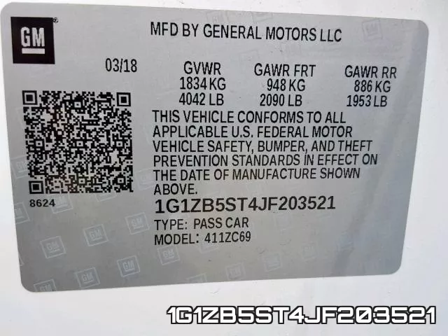 1G1ZB5ST4JF203521 фото 2