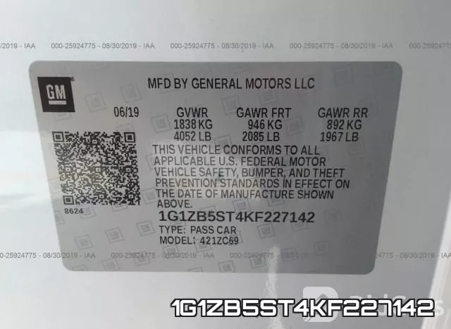 1G1ZB5ST4KF227142 фото 10