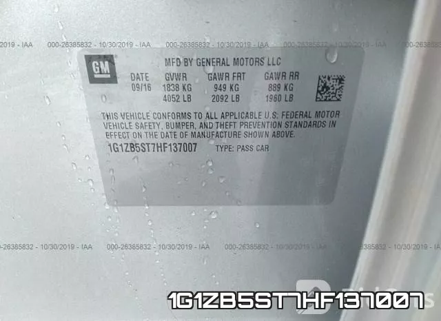 1G1ZB5ST7HF137007 фото 10