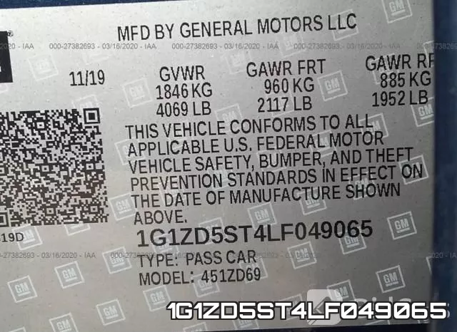 1G1ZD5ST4LF049065 фото 10