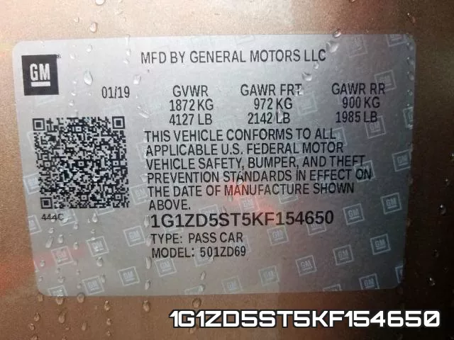 1G1ZD5ST5KF154650 фото 2