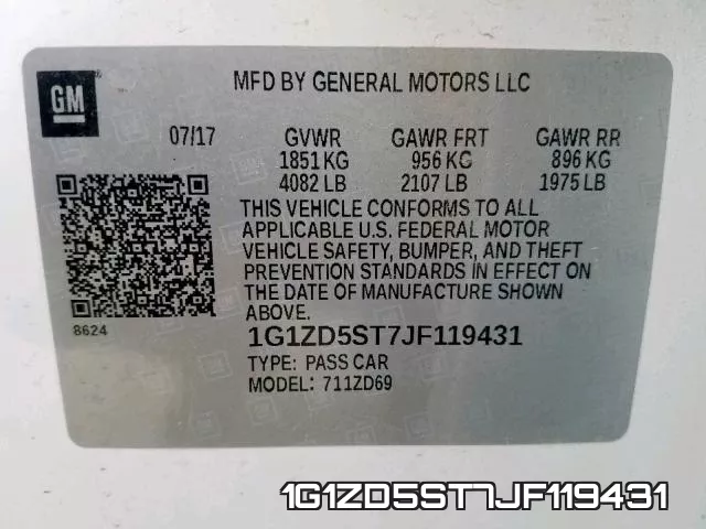 1G1ZD5ST7JF119431 фото 2
