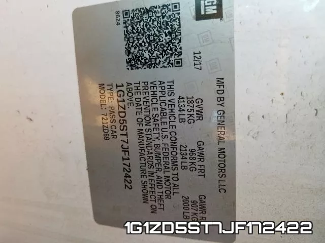 1G1ZD5ST7JF172422 фото 2