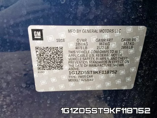 1G1ZD5ST9KF118752 фото 2