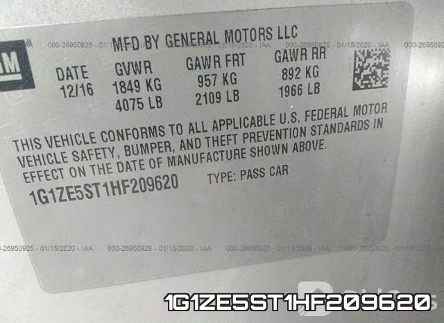 1G1ZE5ST1HF209620 фото 10