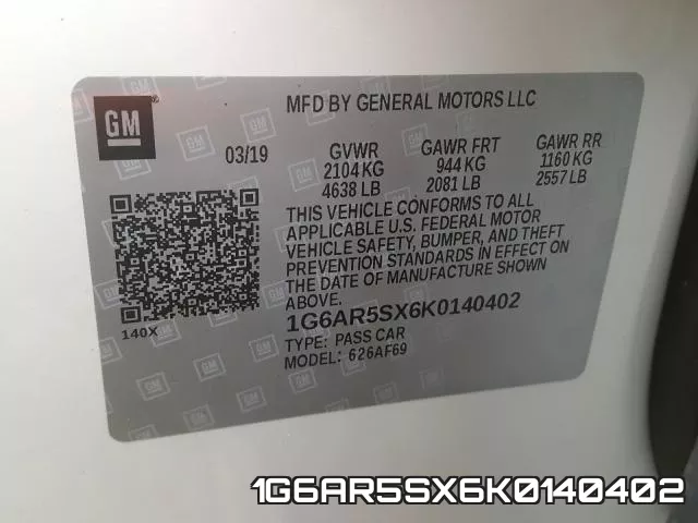 1G6AR5SX6K0140402 фото 2